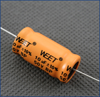 WEET WMM 10uF 50V BP Axial Bi Polar Aluminum Electrolytic Capacitors