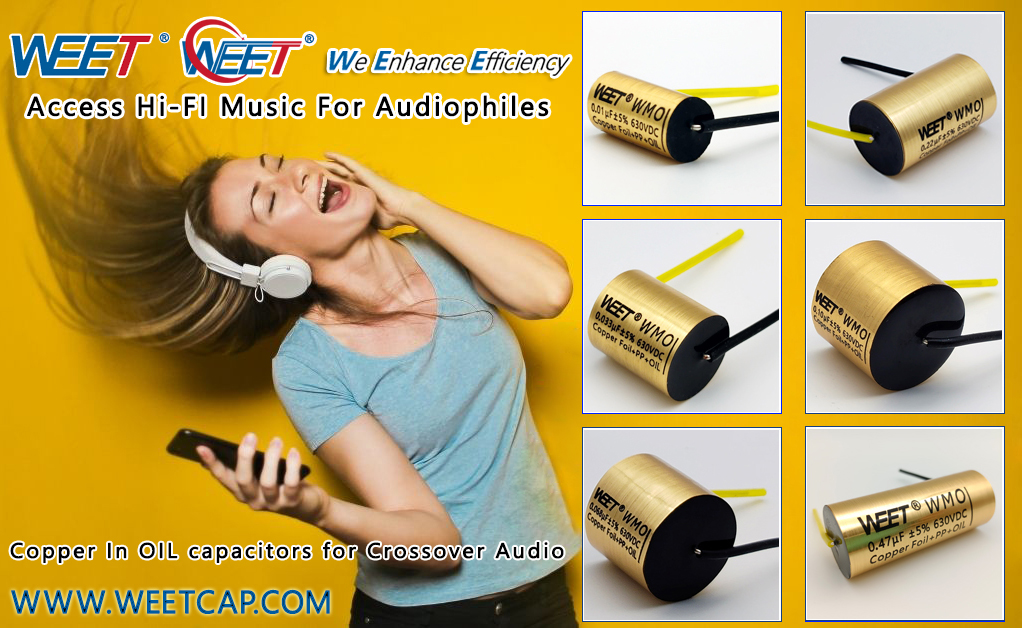 WEET WMO 2.7uF 400V Au Ag Lead Copper Foil Oil V-Cap CuTF Copper Foil Capacitors