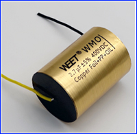 WEET WMO 2.7uF 400V Au Ag Lead Copper Foil Oil V-Cap CuTF Copper Foil Capacitors